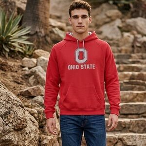 EUC Unisex Red Ohio State Buckeyes Hoodie Sweatshirt- Size XL